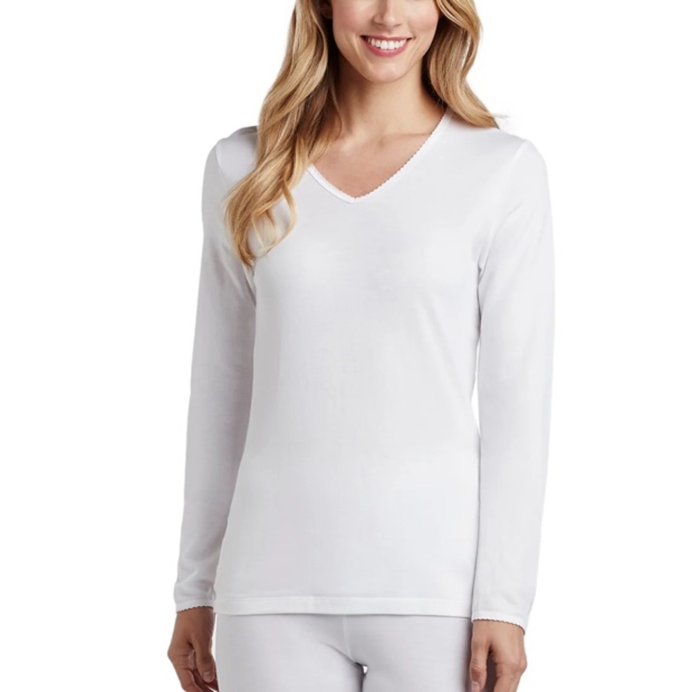 3/$20⚡️ Cuddle Duds Softwear Lace Edge Long Sleeve V-Neck Soft Stretchy